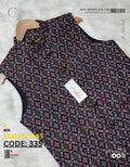 Black & Red Pattern Waistcoat কোড-335