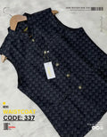 Premium Black Mat Waistcoat কোড-337