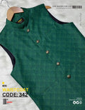 Premium Green Leaf Waistcoat কোড-342