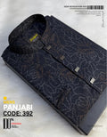 Dark Flower Orange Panjabi কোড - 392 - Shahriar Premium