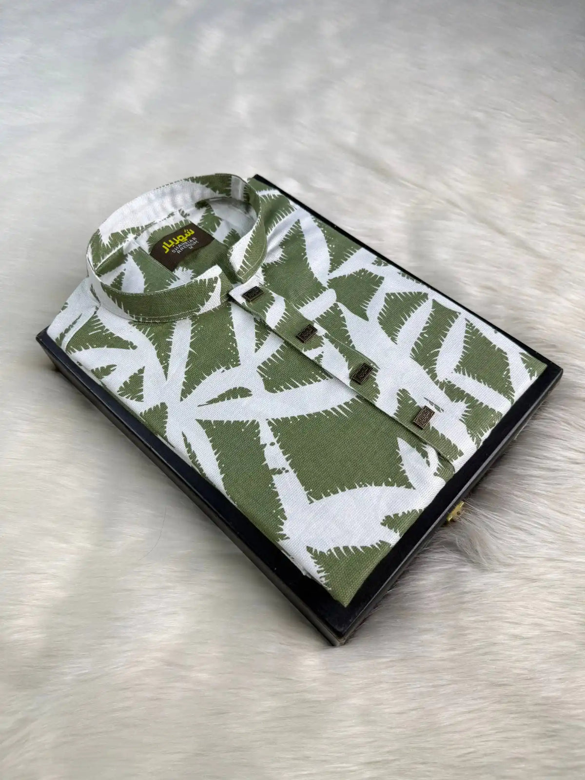 Palm leaf Parrot Green Panjabi কোড-404 - Shahriar Premium